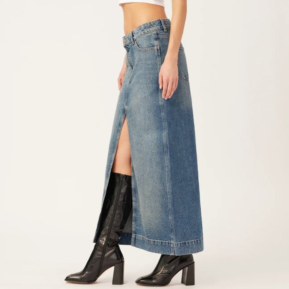 DL1961 Asra Maxi Denim Skirt Aged Mid Size 28 NEW NWT - Picture 11 of 12